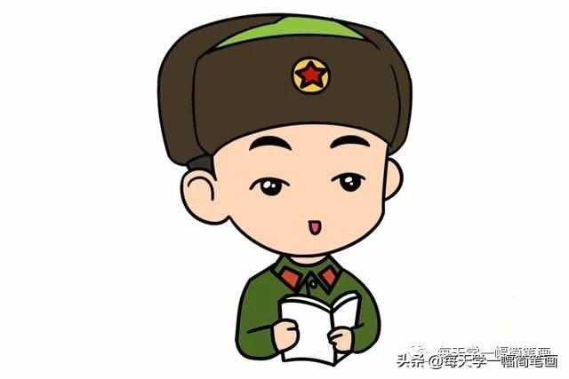 每天学一幅简笔画--雷锋简笔画图片大全-6.jpg