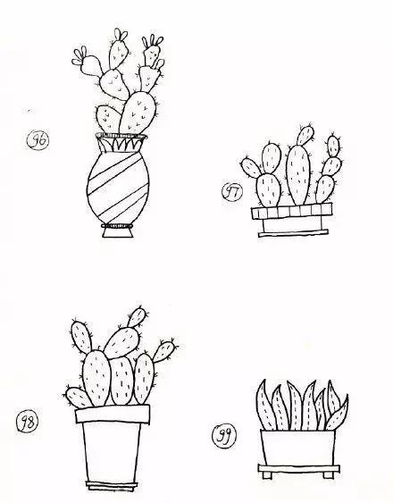 简笔画教程，春天来了，分享99个手绘简笔画小盆栽-6.jpg