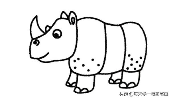 每天学一幅简笔画--可爱的犀牛简笔画画法-4.jpg