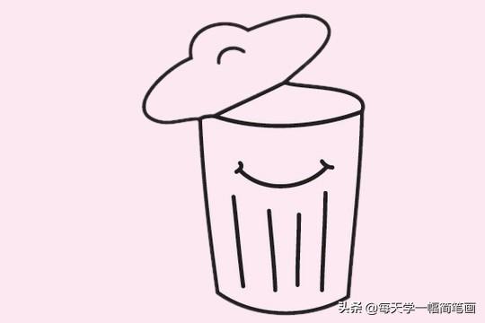 每天学一幅简笔画-垃圾桶简笔画步骤图片画法-8.jpg