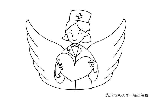 每天学一幅简笔画-白衣天使简笔画画法步骤图片-5.jpg