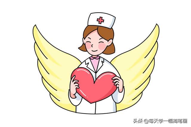 每天学一幅简笔画-白衣天使简笔画画法步骤图片-6.jpg