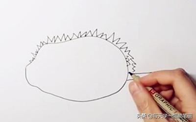 每天学一幅简笔画-教你画水果之王榴莲简笔画步骤-4.jpg
