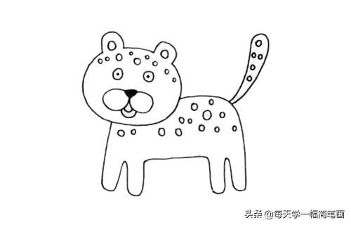 每天学一幅简笔画-可爱的豹子简笔画画法步骤-6.jpg