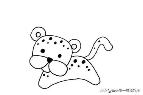 每天学一幅简笔画-可爱的豹子简笔画画法步骤-8.jpg