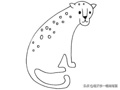 每天学一幅简笔画-可爱的豹子简笔画画法步骤-10.jpg