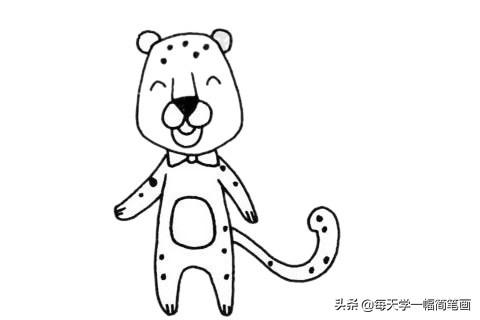 每天学一幅简笔画-可爱的豹子简笔画画法步骤-9.jpg