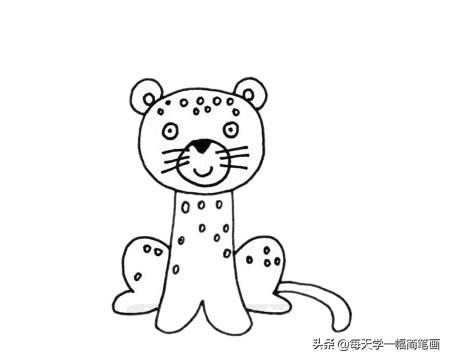每天学一幅简笔画-可爱的豹子简笔画画法步骤-11.jpg