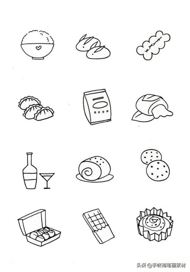 超大一波食物类简笔画来啦！超实用的手帐素材~-6.jpg