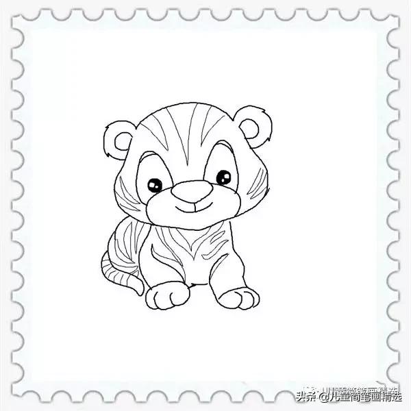 儿童简笔画精选【动物】-如何画一只可爱的小老虎-17.jpg