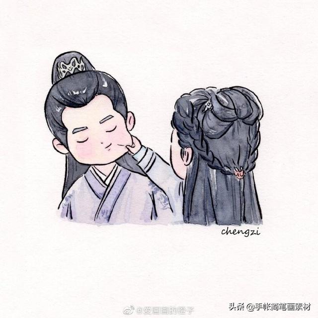 古风人物简笔画，手账素材~-6.jpg