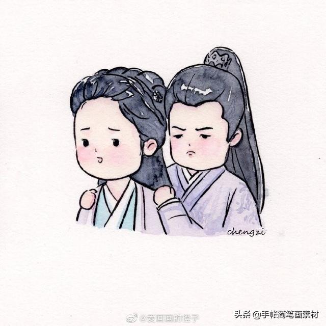 古风人物简笔画，手账素材~-5.jpg