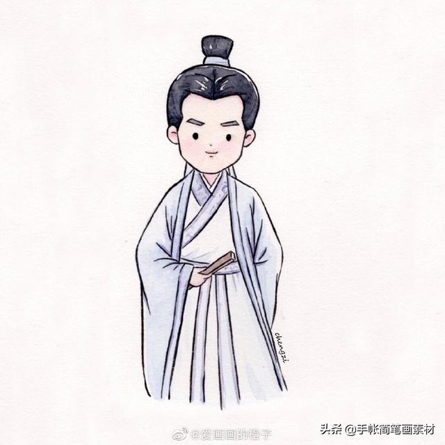 古风人物简笔画，手账素材~-8.jpg