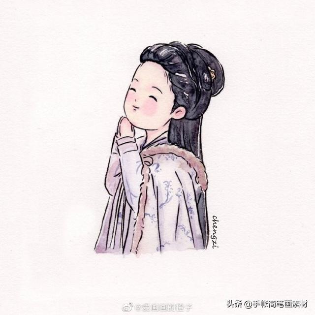 古风人物简笔画，手账素材~-7.jpg