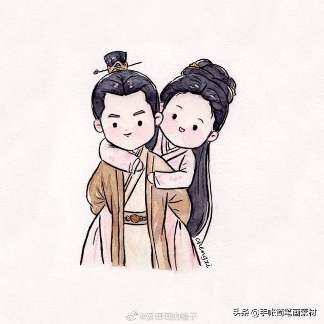 古风人物简笔画，手账素材~-9.jpg