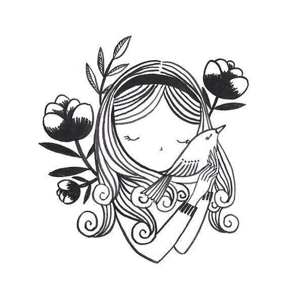 简笔画，黑白插画！-7.jpg