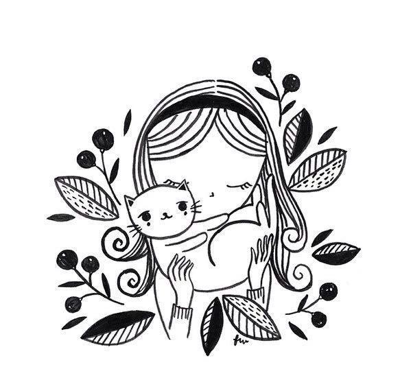 简笔画，黑白插画！-8.jpg