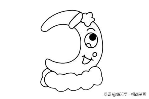 每天学一幅简笔画--可爱的月亮简笔画步骤画法-7.jpg