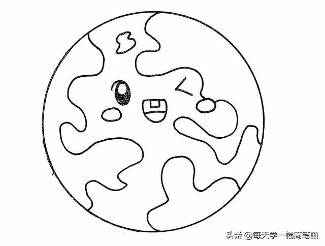 每天学一幅简笔画--彩色地球简笔画的画法步骤-4.jpg