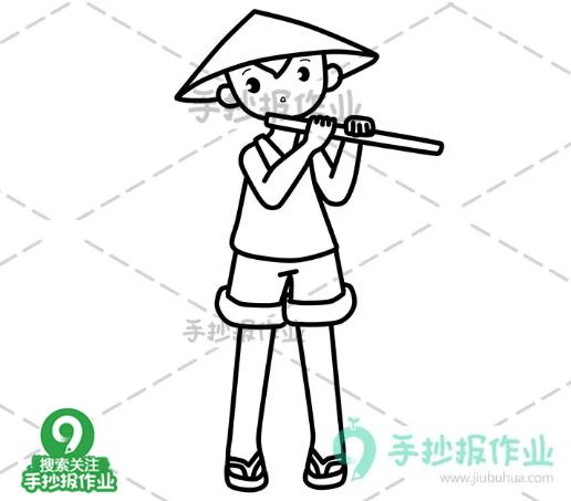 清明简笔画合集，清明时节雨纷纷，好看的牧童与黄牛简笔画来陪你-6.jpg