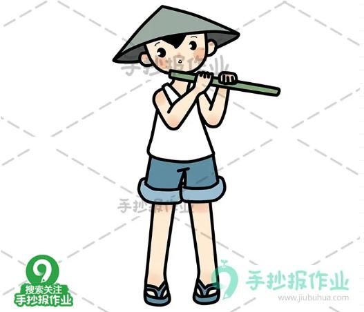 清明简笔画合集，清明时节雨纷纷，好看的牧童与黄牛简笔画来陪你-7.jpg