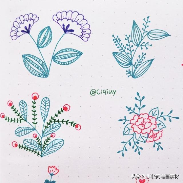 简单好看的手绘花卉植物简笔画~春暖花开，我们一起来画画-4.jpg