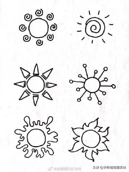 天空天气主题的简笔画手账素材 ~  ?这样画云朵更好看哦~-6.jpg