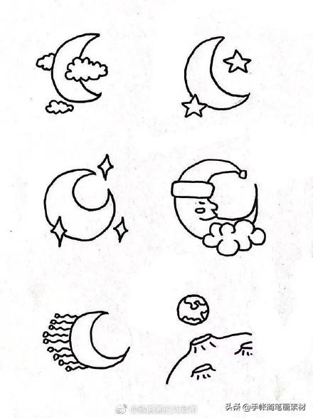 天空天气主题的简笔画手账素材 ~  ?这样画云朵更好看哦~-7.jpg