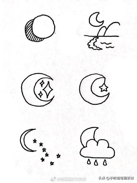 天空天气主题的简笔画手账素材 ~  ?这样画云朵更好看哦~-8.jpg