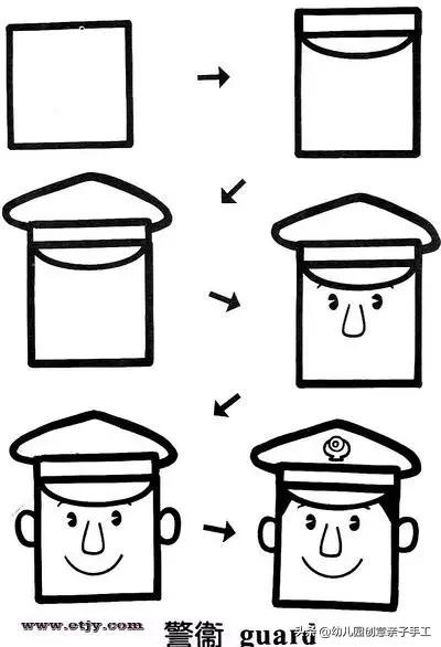 【简笔画】厉害，一个正方形可变成近50种图案！-11.jpg