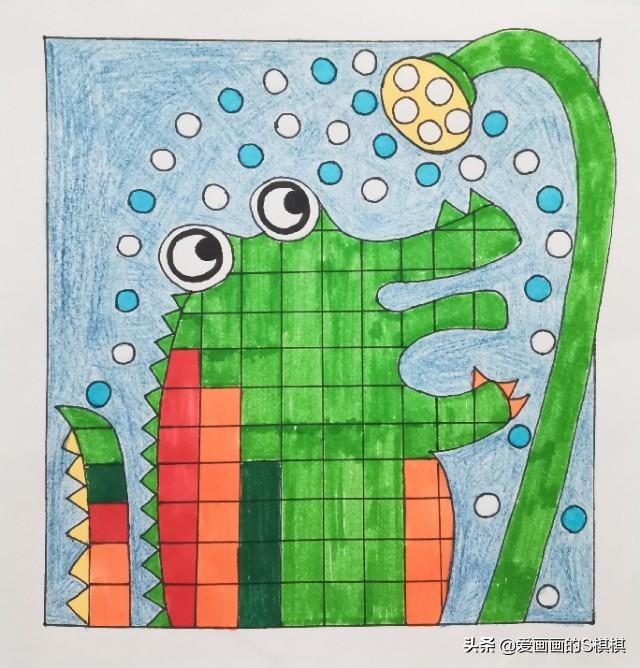 儿童简笔画《爱干净的小恐龙》少儿美术幼儿绘画，彩色笔儿童画-5.jpg