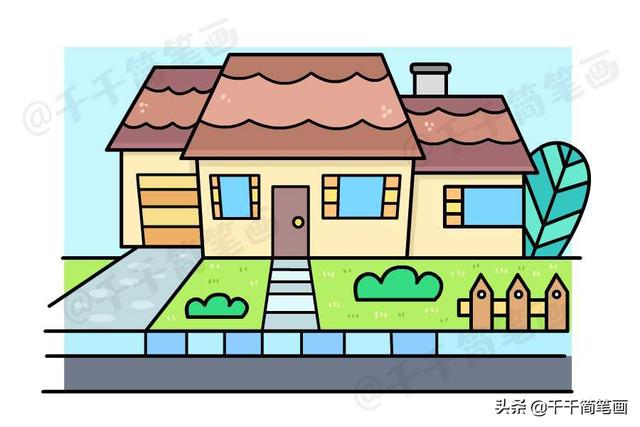 乡下人家农家小屋简笔画图片大全，简单又好看的田园风景，快收藏-13.jpg