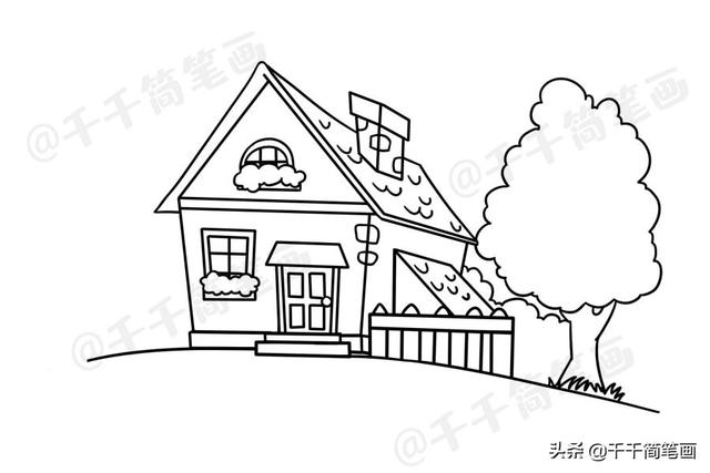 乡下人家农家小屋简笔画图片大全，简单又好看的田园风景，快收藏-10.jpg