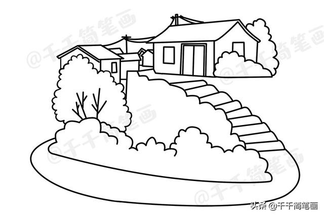乡下人家农家小屋简笔画图片大全，简单又好看的田园风景，快收藏-20.jpg