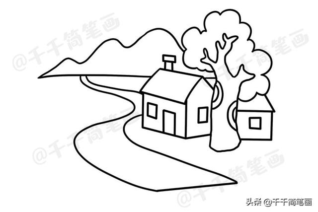 小学语文乡下人家配图怎么画，乡村小屋简笔画，家长快收藏-6.jpg