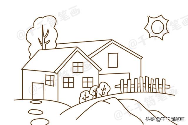 小学语文乡下人家配图怎么画，乡村小屋简笔画，家长快收藏-16.jpg