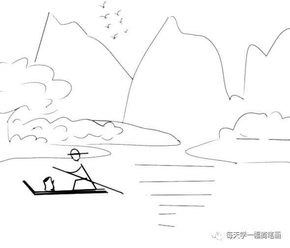 每天学一幅简笔画-山水风景画简笔画画法步骤图片教程-5.jpg