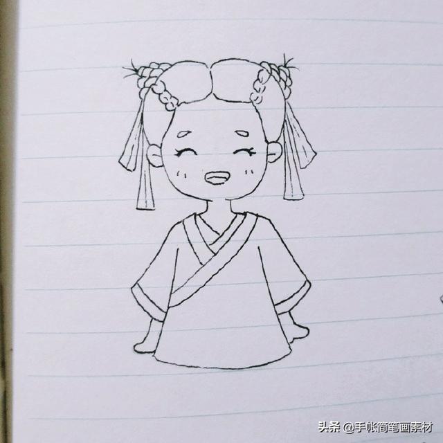 简笔画古风小女孩~用在手账和手抄报中也不错哦~-8.jpg