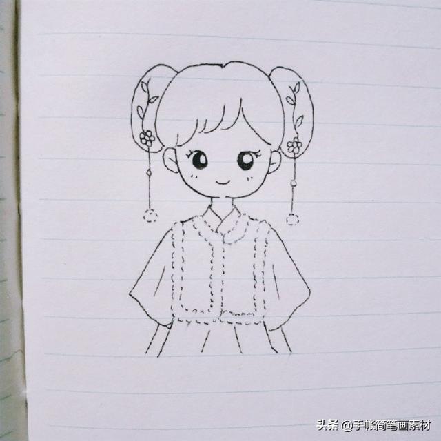 简笔画古风小女孩~用在手账和手抄报中也不错哦~-9.jpg