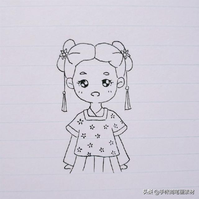 简笔画古风小女孩~用在手账和手抄报中也不错哦~-6.jpg