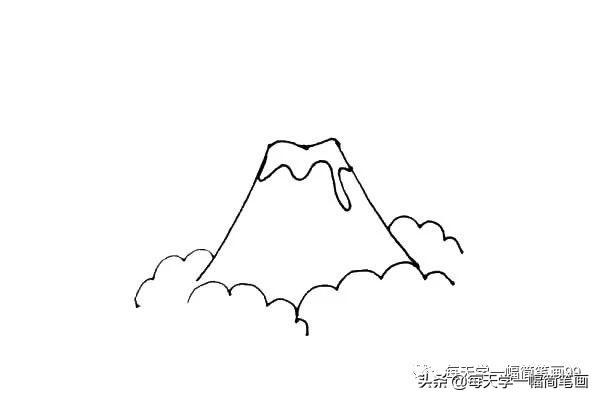 每天学一幅简笔画--火山爆发简笔画步骤教程-5.jpg