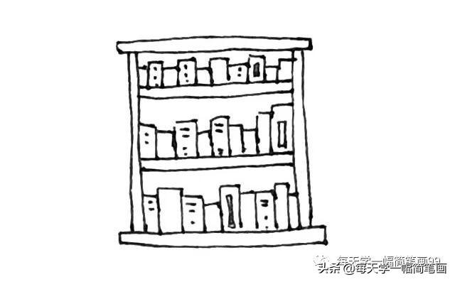 简单几步画出书架简笔画步骤图解教程-7.jpg