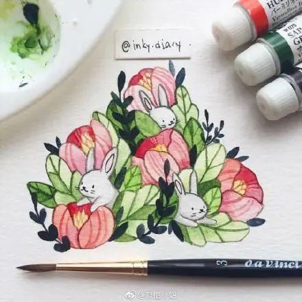 每天学一幅简笔画--40款百万粉丝博主笔下的简笔画，治愈系的水彩，太赞了-8.jpg