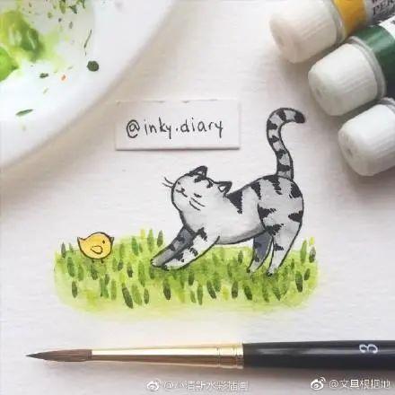 每天学一幅简笔画--40款百万粉丝博主笔下的简笔画，治愈系的水彩，太赞了-20.jpg