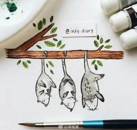 每天学一幅简笔画--40款百万粉丝博主笔下的简笔画，治愈系的水彩，太赞了-29.jpg