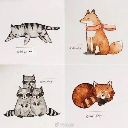 每天学一幅简笔画--40款百万粉丝博主笔下的简笔画，治愈系的水彩，太赞了-34.jpg