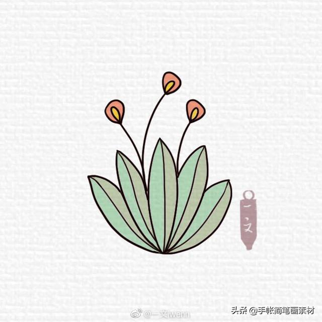 小清新风格的绿植简笔画素材~-6.jpg