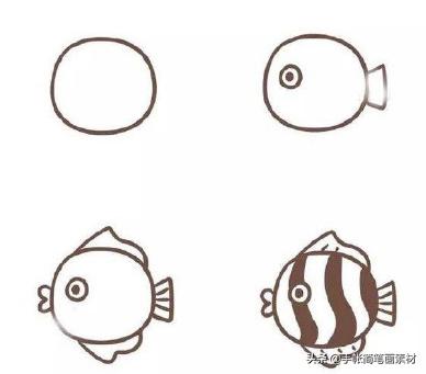 各种各样的鱼简笔画图片合集，快跟小朋友一起画起来吧！ ?-5.jpg