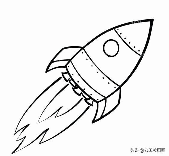 小火箭简笔画素材，给孩子收藏一份，实现他的“飞天梦”-9.jpg