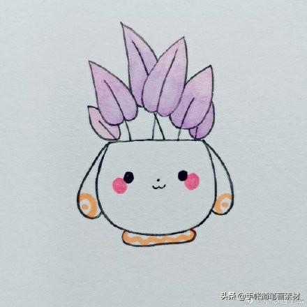 一组萌萌哒马克笔手绘小盆栽简笔画-7.jpg